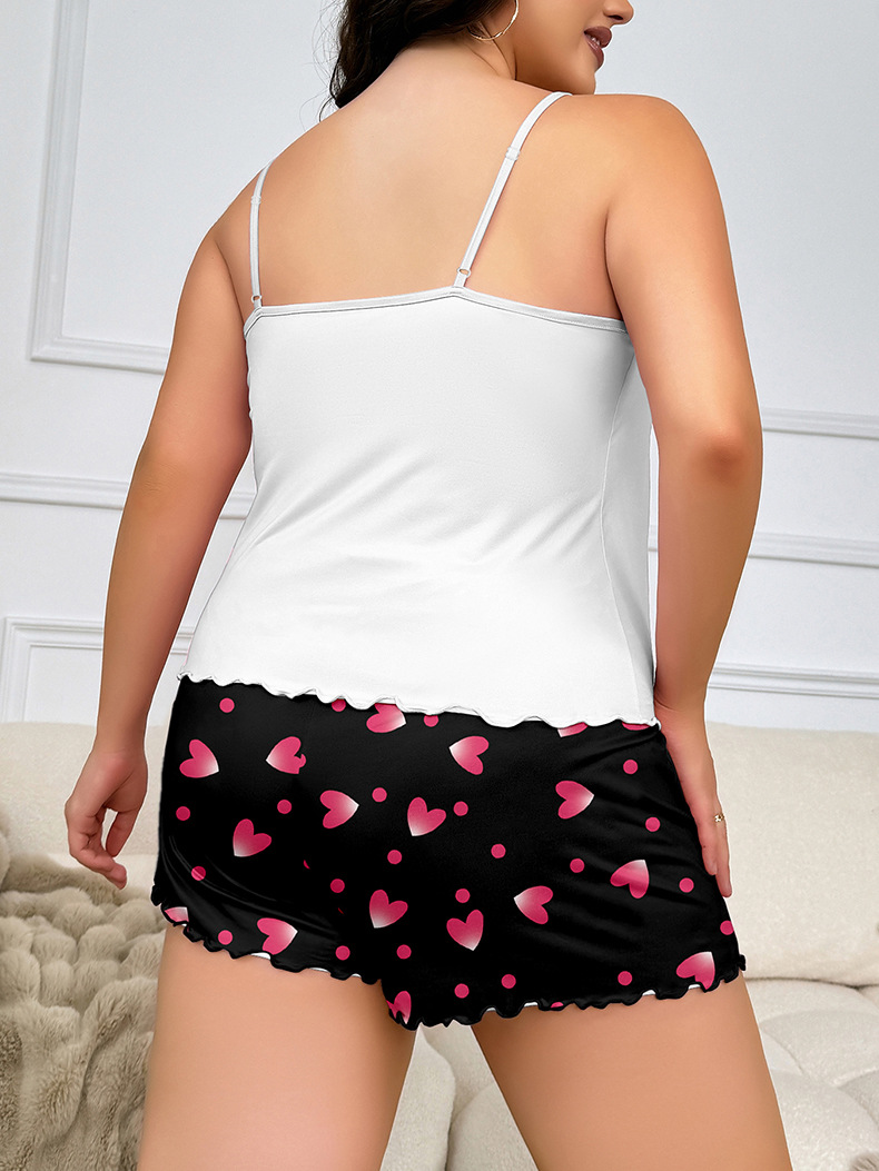 Womens Sleepwear Set Plaid Print Cami Top and Elastic Waist Short Pajama Set
